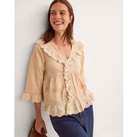 Petra Embroidered Ruffle Blouse