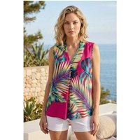Leaf Print Stretch Vest Top
