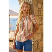 Abstract Stripe Print Tunic Top