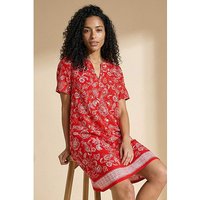 Paisley Linen Blend Shift Dress