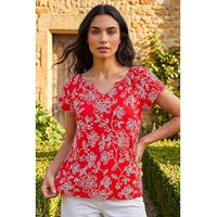 Textured Print V Neck Vest Top