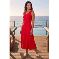 Sleeveless V Neck Midi Dress