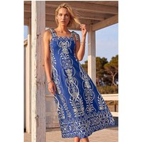 Abstract Midi Dress Royal Blue