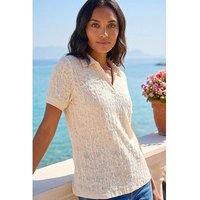 Textured Collar V Neck Top