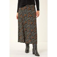 Leopard Print Line Midi Skirt