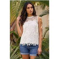 High Neck Stretch Lace Top
