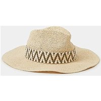 Chevron Straw Fedora Hat ONE