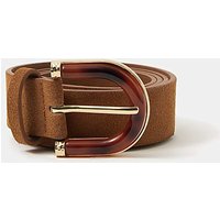 Resin Buckle Suede Belt
