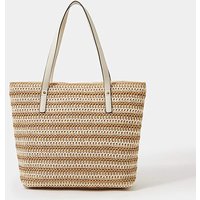 Stripe Raffia Shoulder Bag ONE