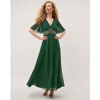 Sienna Embellished Maxi Dress Dark Green