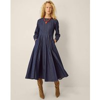 Isadora Seamed Denim Midi Dress