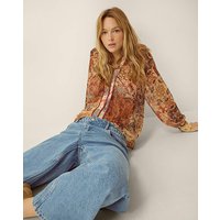 Evelina Sheer Floral Print Top