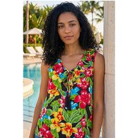 Floral Print Tie Front Frill Top