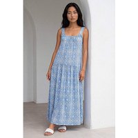Tile Print Gathered Dress