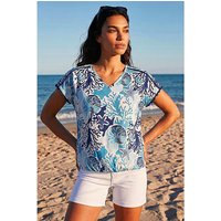 Marine Print Ric Rac Trim Top