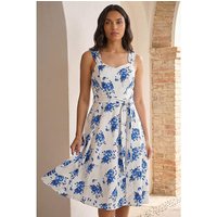 Floral Tie Waist Midi Dress