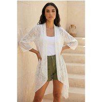 Mesh Burnout Longline Kimono
