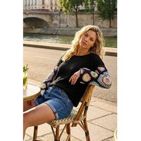Crochet Sleeve Knit Jumper