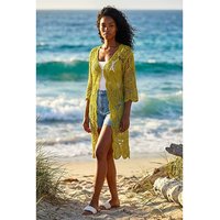 Crochet Longline Knit Cardigan