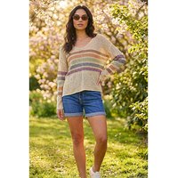 Stripe V Neck Knit Jumper