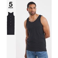 5 Pack Pure Cotton Vests Jacamo 2XL52 54