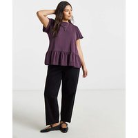 Ruffle Sleeve Peplum Tee