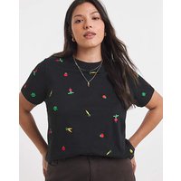 Ditsy Vegetables Embroidered Tee