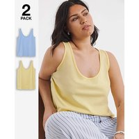 2 Pack Slouchy Vests Blue Yellow