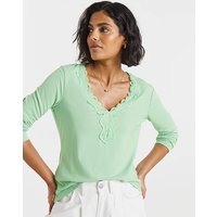 Cosy Lace V Neck Long Sleeved