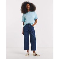 Scallop Trim Boxy T Shirt Pale