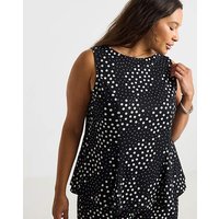 Spot Peplum Top Spotted