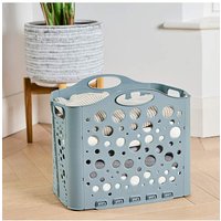 Minky Folding Laundry Basket Blue - Minky