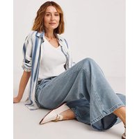 Light Blue Lyocell Soft Wide Leg jeans Light Blue JD Williams 26R