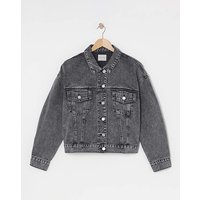 Washed Cropped Denim Jacket Washed