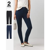 2PK Indigo Black Slim Leg Jeggings Blue JD Williams