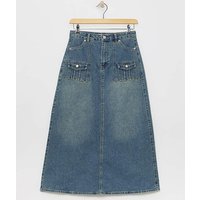 Western Utility Full Denim Skirt