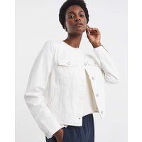 Pure Cotton Collarless Denim Jacket JD Williams