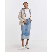 Light Blue Turn Up Midi Denim Skirt Light Blue JD Williams