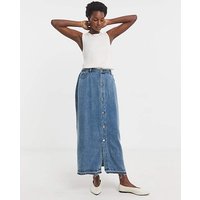 Tencel Button Front Denim Skirt