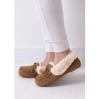 Real Suede Fur Moccasin