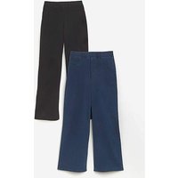 2PK Indigo Black Wide Jeggings Blue JD Williams