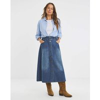 Elasticated Waist Button Through Skirt MID
