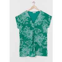 Floral Woven Front Top Jade
