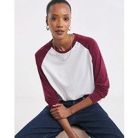 Crew Neck Block Raglan T Shirt
