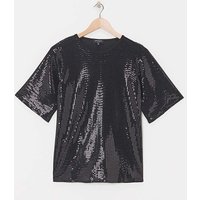 Sequin Boxy T Shirt