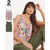 2 pack Sleeveless Swing Vests Print JD Williams
