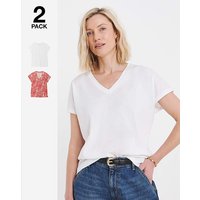 2 Pack V Neck T Shirt Print JD Williams