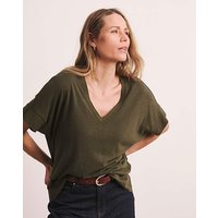 Drop Shoulder Linen T shirt