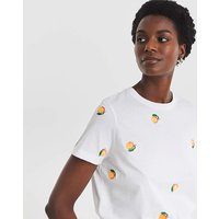 Embroidered Peach T Shirt
