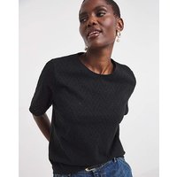 Neck Broderie Short Sleeve T Shirt JD Williams